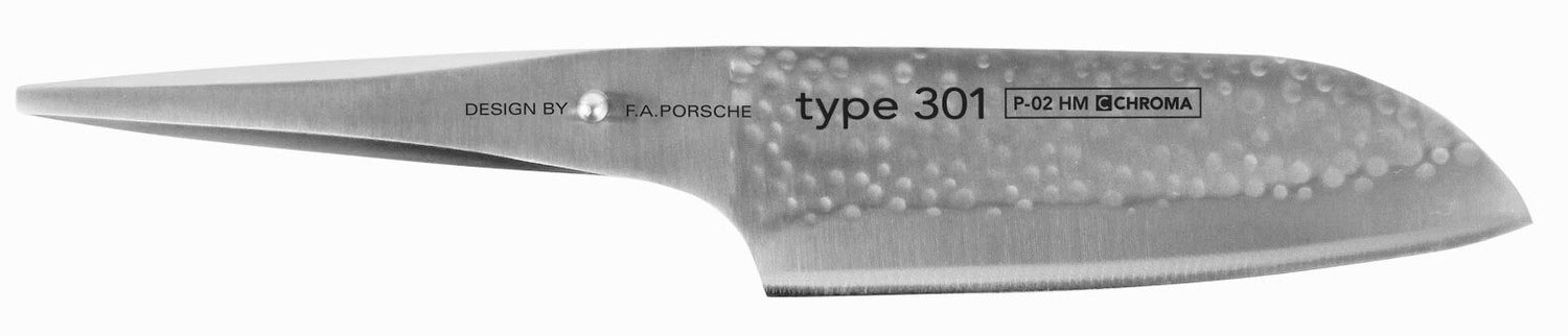 Couteau santoku Chroma Type 301 Design by F.A. Porsche martelé 18cm