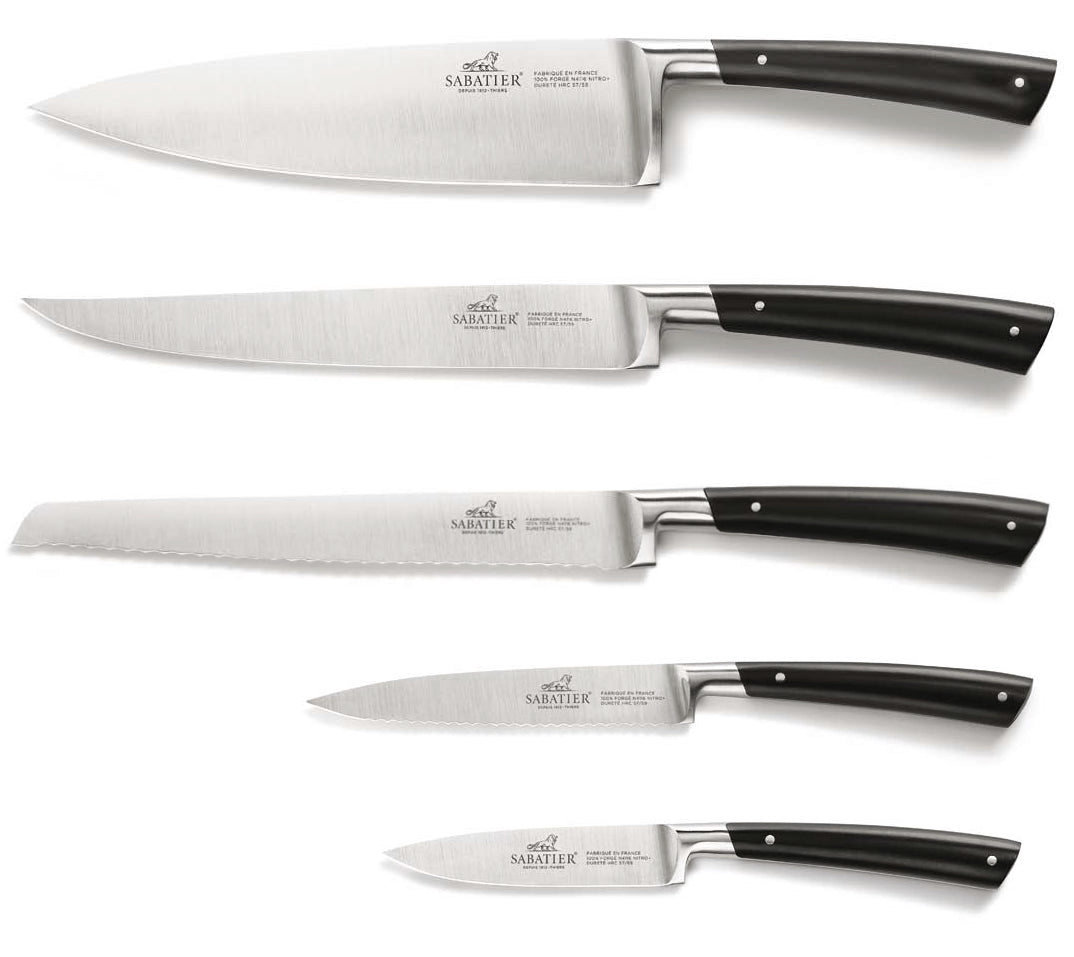 Bloc Sabatier Edonist en hêtre 5 couteaux forgés acier inox