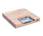 Planche Boos Blocks Prep Masters bois d'érable + plateau acier 46x46x6cm