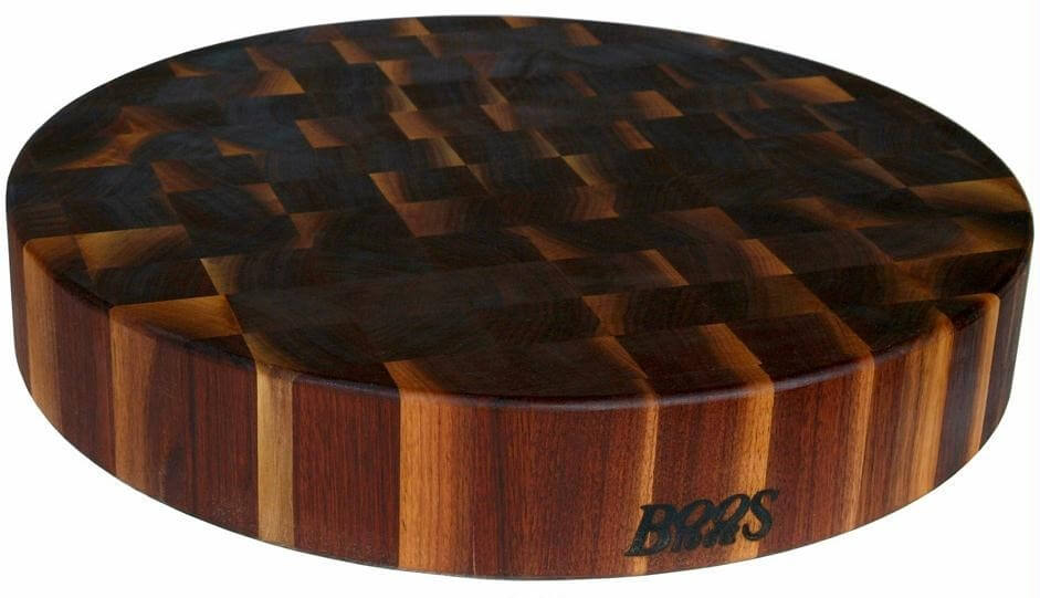 Planche à découper ronde Boos Blocks Gourmet en noyer noir Ø46x7.5cm