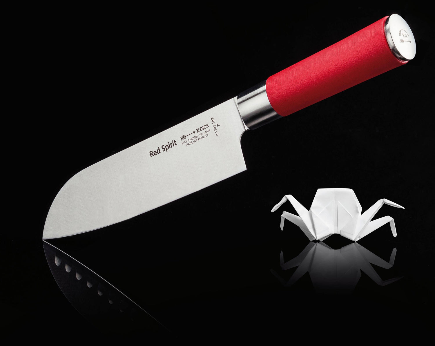 Couteau santoku DICK Red Spirit acier inoxydable 18cm manche rouge