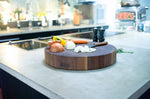 Planche à découper ronde Boos Blocks Gourmet en noyer noir Ø46x7.5cm