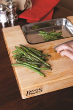Planche Boos Blocks Prep Masters bois d'érable + plateau acier 46x46x6cm
