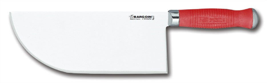 Feuille de boucher Bargoin rouge acier inox dos droit 26cm 0.7 Kg