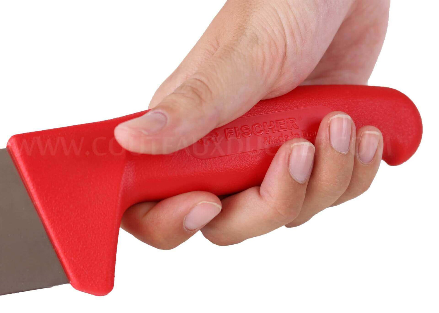 Couteau de boucher 28cm manche rouge Fischer