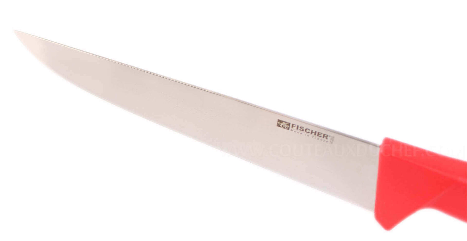 Couteau de boucher 28cm manche rouge Fischer