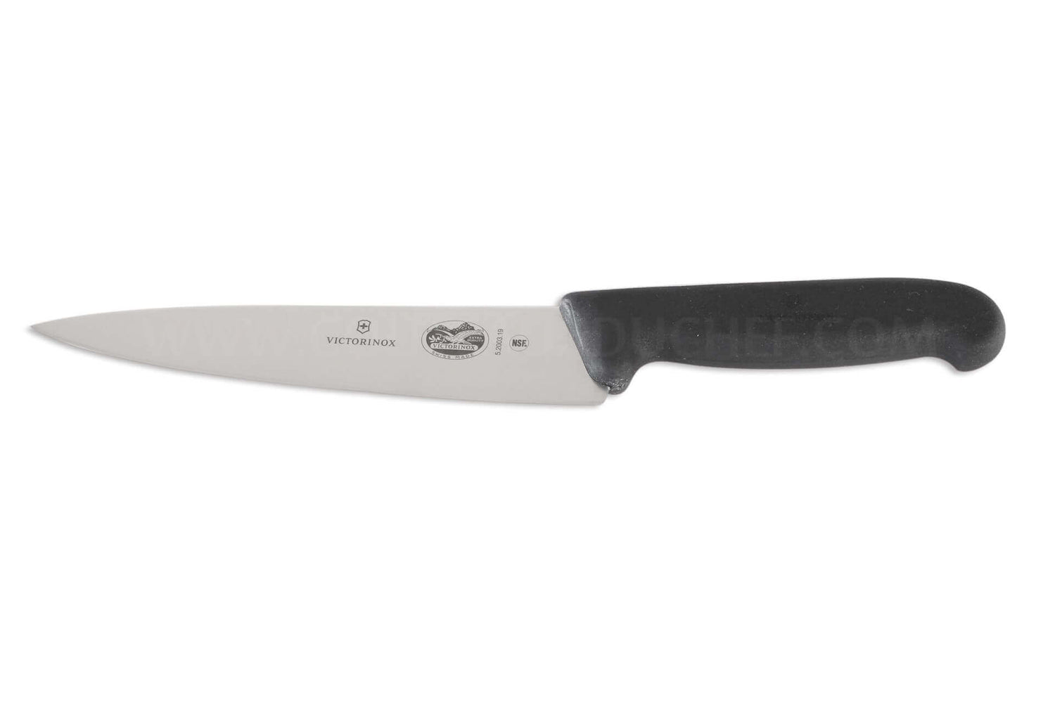 Couteau éminceur Victorinox 5.2003.19 lame de 19cm manche fibrox noir