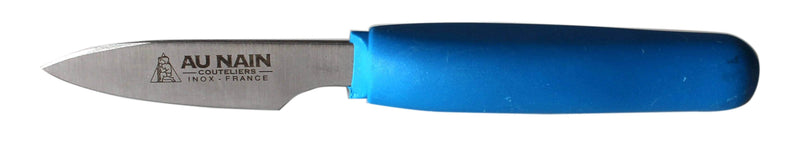 Couteau à huitres Au Nain manche rond bleu lame inox 7,5cm