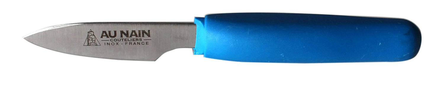 Couteau à huitres Au Nain manche rond bleu lame inox 7,5cm