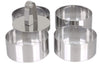 Set de 4 cercles à pâtisserie 10cm LARES tout inox + poussoir