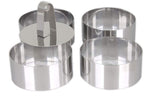 Set de 4 cercles à pâtisserie 10cm LARES tout inox + poussoir