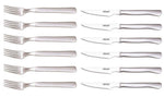 Coffret 6 couteaux + 6 fourchettes Arcos monobloc lames microdentées