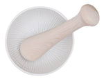 Mortier KAI blanc en porcelaine + pilon en bois