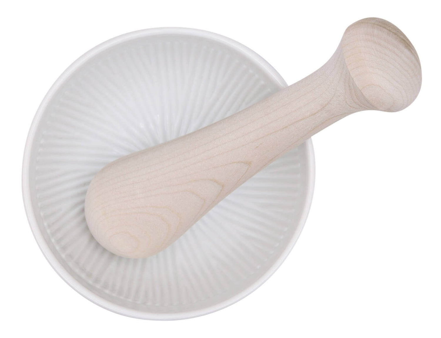 Mortier KAI blanc en porcelaine + pilon en bois