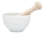 Mortier KAI blanc en porcelaine + pilon en bois