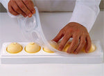 Moule pâtissier silicone blanc Silikomart 5 sphères 3D diamètre 58mm