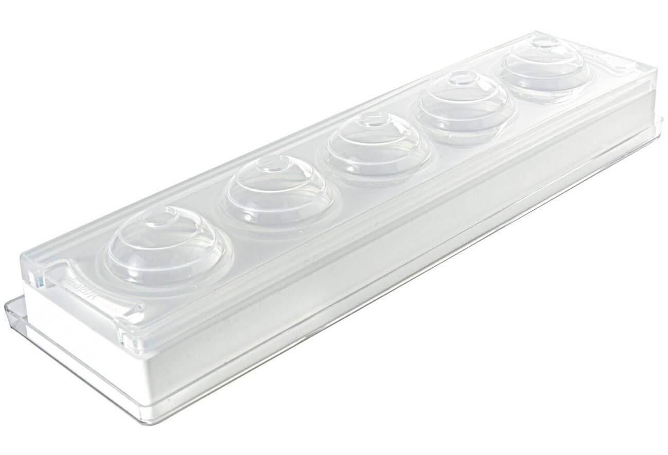 Moule pâtissier Silikomart silicone blanc 5 sphères 3D diamètre 48mm