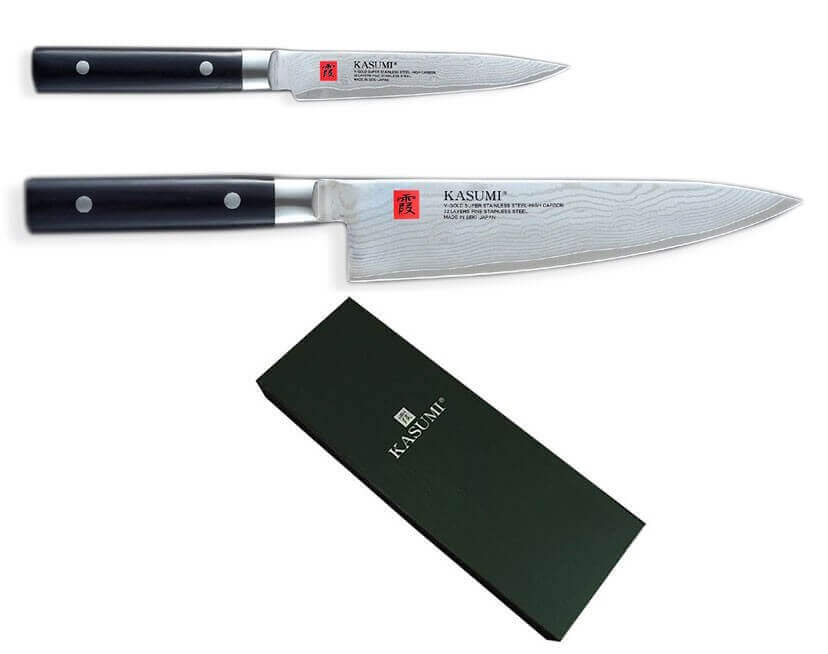 Coffret 2 couteaux japonais Kasumi Standard lames damas