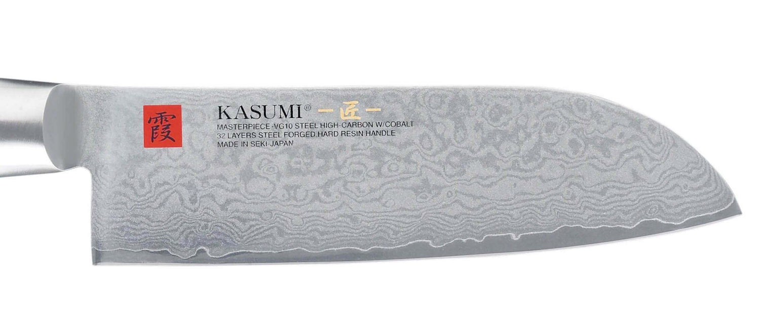Couteau santoku japonais Kasumi Masterpiece damas haut de gamme 13cm