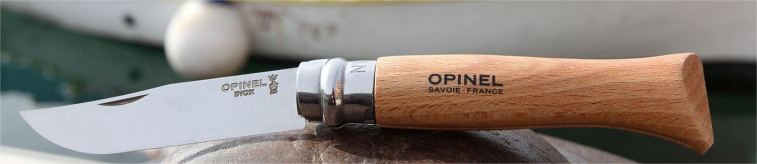 Couteau opinel traditionnel n°7 lame 8cm virole tournante manche en hêtre