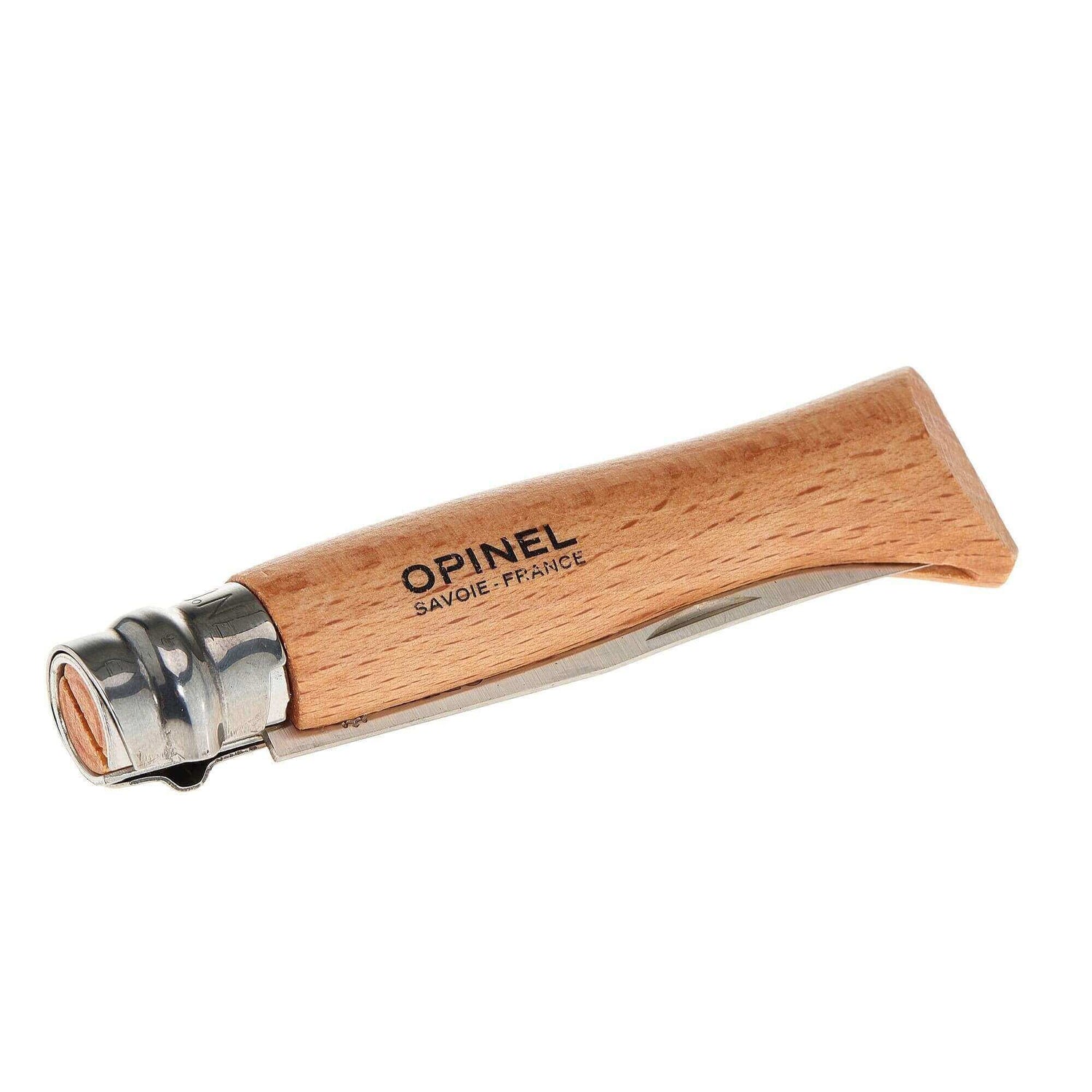 Couteau opinel traditionnel n°8 lame 8.5cm virole tournante manche en hêtre