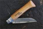 Couteau Opinel Tradition Carbone n°07 lame 8cm manche hêtre avec virole tournante