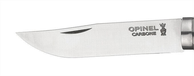 Couteau Opinel Tradition Carbone n°07 lame 8cm manche hêtre avec virole tournante