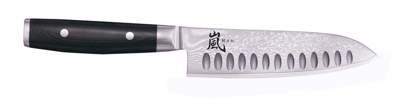 Couteau santoku japonais Yaxell RAN alvéolé 16.5cm damas 69 couches