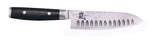 Couteau santoku japonais Yaxell RAN alvéolé 16.5cm damas 69 couches