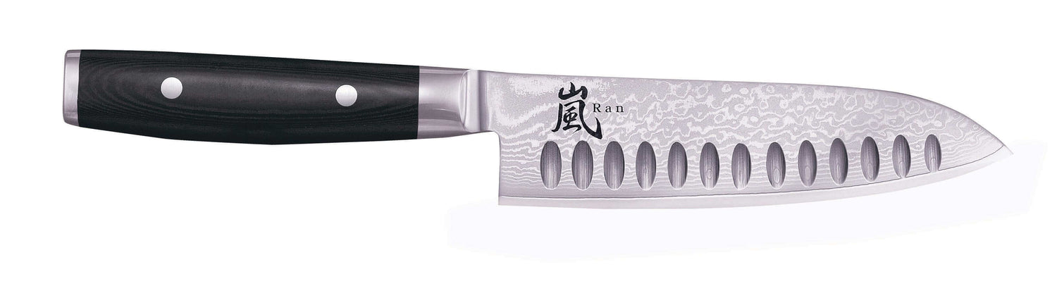 Couteau santoku japonais Yaxell RAN alvéolé 16.5cm damas 69 couches