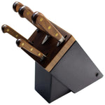 Bloc SABATIER Perigord en noyer laqué noir 5 couteaux forgés acier inox