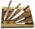 Bloc SABATIER Perigord en noyer laqué noir 5 couteaux forgés acier inox