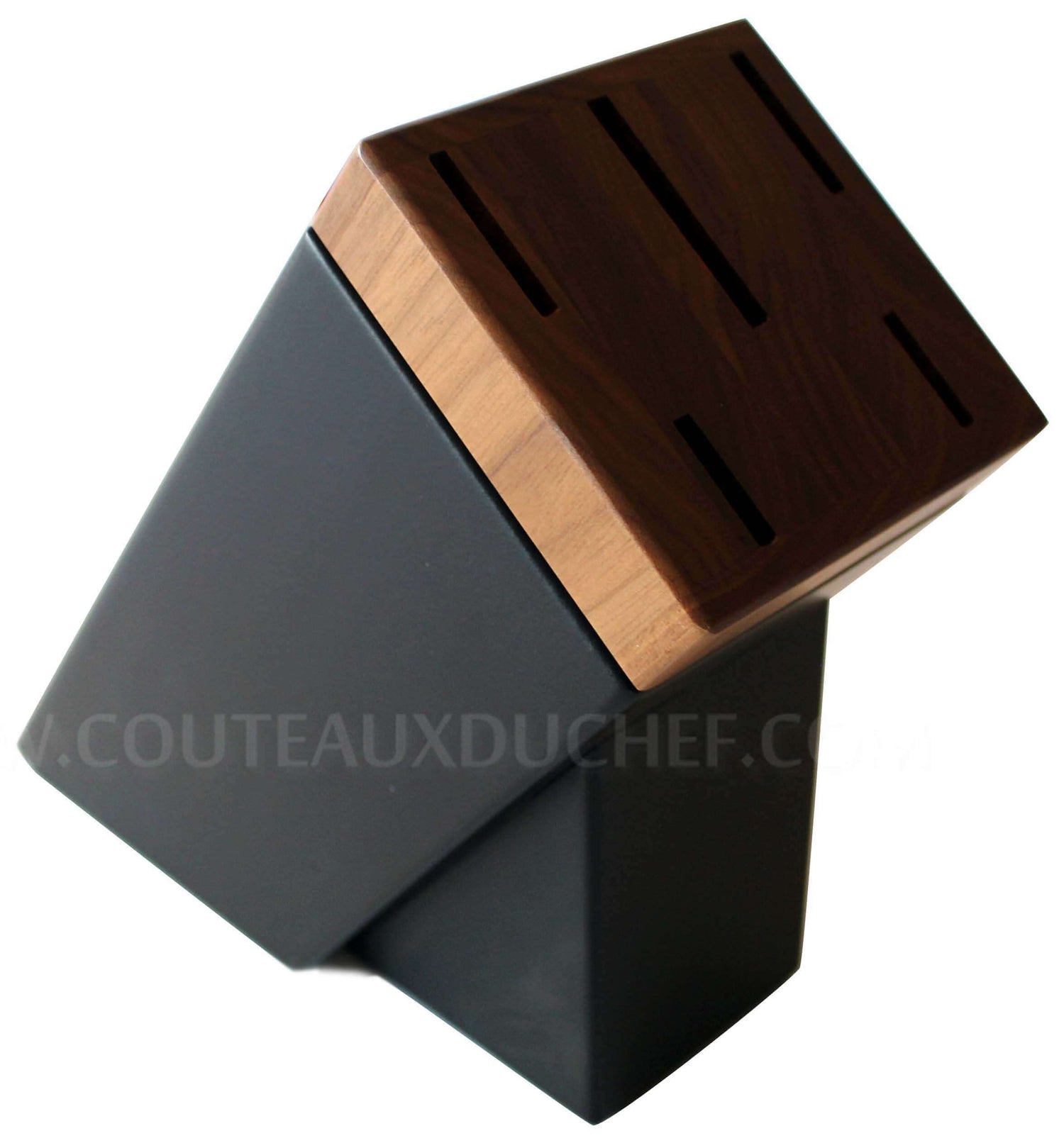 Bloc SABATIER Perigord en noyer laqué noir 5 couteaux forgés acier inox
