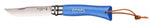Couteau opinel Acidulé n°07 lame 8cm virole tournante manche azur + cordon