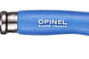 Couteau opinel Acidulé n°07 lame 8cm virole tournante manche azur + cordon