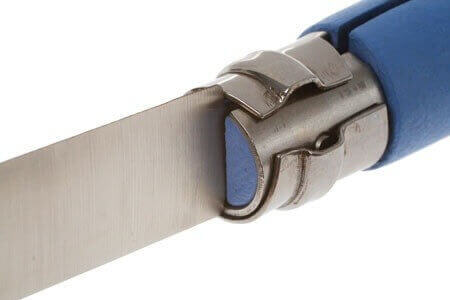Couteau opinel Acidulé n°07 lame 8cm virole tournante manche azur + cordon