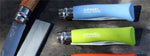 Couteau opinel Acidulé n°07 lame 8cm virole tournante manche azur + cordon