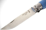 Couteau opinel Acidulé n°07 lame 8cm virole tournante manche azur + cordon