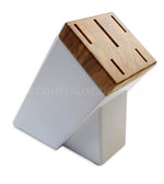 Bloc SABATIER Provençao en olivier laqué blanc 5 couteaux forgés acier inox