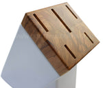 Bloc SABATIER Provençao en olivier laqué blanc 5 couteaux forgés acier inox