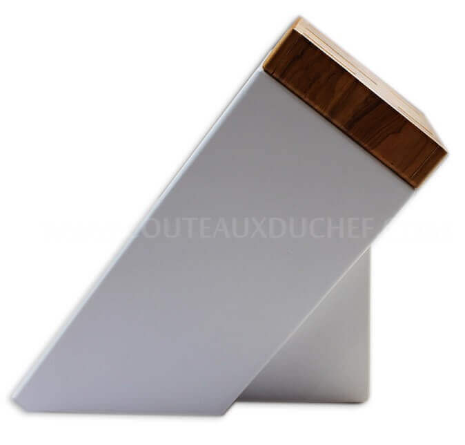 Bloc SABATIER Provençao en olivier laqué blanc 5 couteaux forgés acier inox