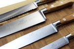 Bloc SABATIER Provençao en olivier laqué blanc 5 couteaux forgés acier inox