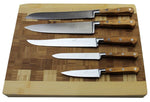 Bloc SABATIER Provençao en olivier laqué blanc 5 couteaux forgés acier inox