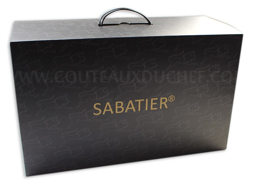 Bloc SABATIER Provençao en olivier laqué blanc 5 couteaux forgés acier inox