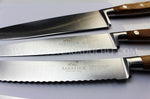 Bloc SABATIER Provençao en olivier laqué blanc 5 couteaux forgés acier inox