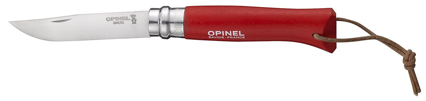 Couteau Opinel Baroudeur n°08 lame 8,5cm manche rouge