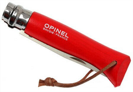 Couteau Opinel Baroudeur n°08 lame 8,5cm manche rouge