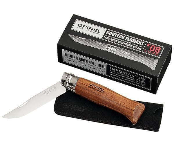 Couteau Opinel de luxe N°08 manche en padouk et lame inox