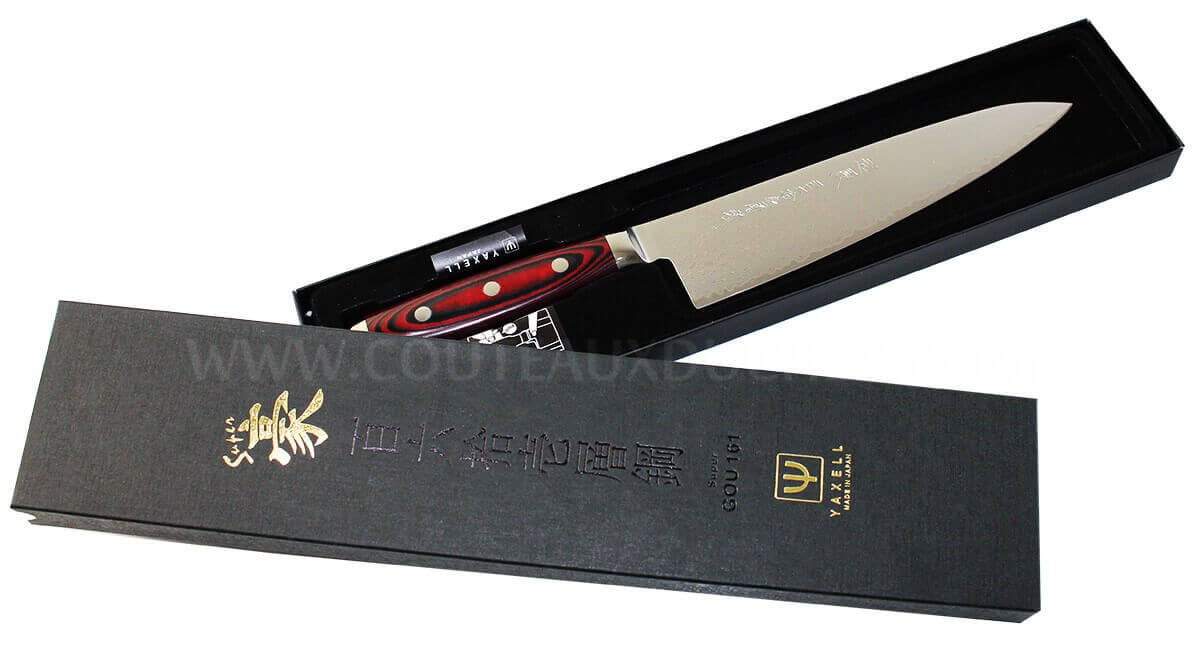 Couteau de chef japonais Yaxell SUPERGOU lame 20cm damas 161 couches
