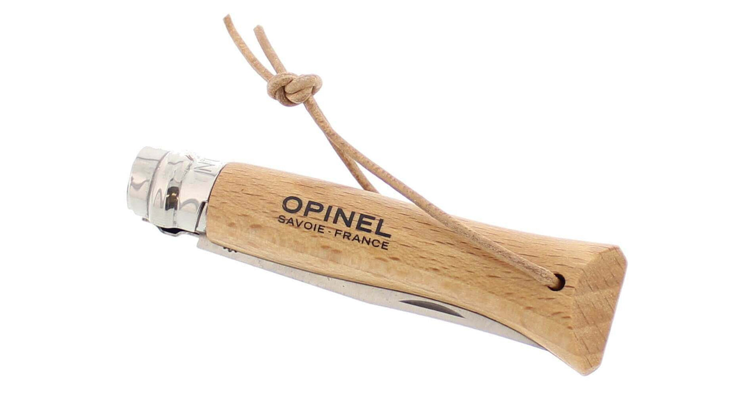 Couteau opinel Origines n°08 lame 8.5cm virole tournante naturel + cordon